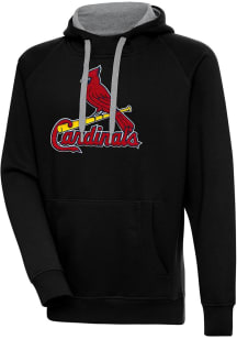 Antigua St Louis Cardinals Mens Black Chenille Logo Victory Long Sleeve Hoodie