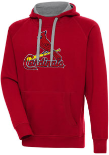 Antigua St Louis Cardinals Mens Red Chenille Logo Victory Long Sleeve Hoodie