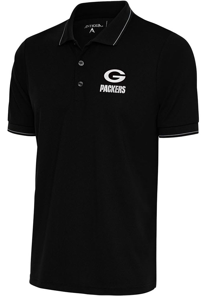 Green Bay Packers Antigua Metallic Logo Affluent Polo - White