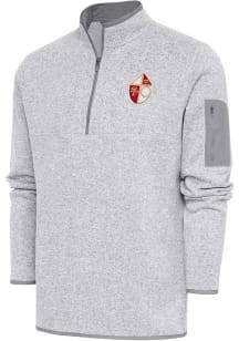 Antigua San Francisco 49ers Mens Grey Vintage Logo Fortune Long Sleeve 1/4 Zip Fashion Pullover