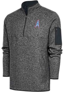 Antigua Houston Oilers Mens Grey Vintage Logo Fortune Big and Tall 1/4 Zip Pullover
