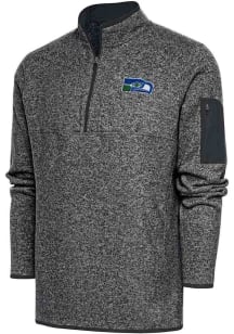 Antigua Seattle Seahawks Mens Grey Classic Logo Fortune Big and Tall 1/4 Zip Pullover
