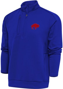Antigua Buffalo Bills Mens Blue Classic Logo Generation Long Sleeve 1/4 Zip Pullover