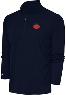 Antigua Chicago Bears Mens Navy Blue Vintage Logo Tribute Long Sleeve 1/4 Zip Pullover