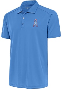 Antigua Houston Oilers Mens Light Blue Vintage Logo Tribute Short Sleeve Polo
