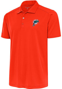 Antigua Miami Dolphins Mens Orange Classic Logo Tribute Short Sleeve Polo