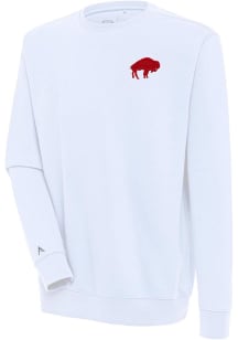 Antigua Buffalo Bills Mens White Classic Logo Victory Long Sleeve Crew Sweatshirt