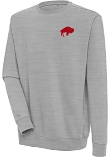 Antigua Buffalo Bills Mens Grey Classic Logo Victory Long Sleeve Crew Sweatshirt