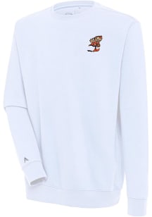 Antigua Cleveland Browns Mens White Classic Logo Victory Long Sleeve Crew Sweatshirt