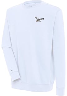 Antigua Philadelphia Eagles Mens White Classic Logo Victory Long Sleeve Crew Sweatshirt