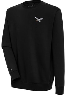 Antigua Philadelphia Eagles Mens Black Classic Logo Victory Long Sleeve Crew Sweatshirt