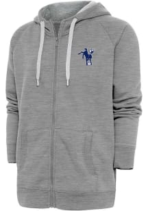 Antigua Indianapolis Colts Mens Grey Classic Logo Victory Long Sleeve Full Zip Jacket