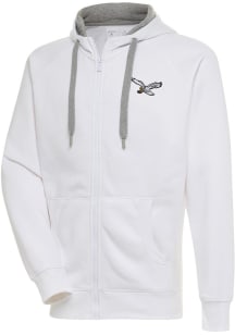 Antigua Philadelphia Eagles Mens White Classic Logo Victory Long Sleeve Full Zip Jacket