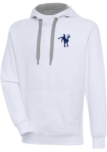 Antigua Indianapolis Colts Mens White Classic Logo Victory Long Sleeve Hoodie