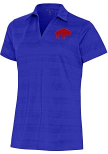 Antigua Buffalo Bills Womens Blue Classic Logo Compass Short Sleeve Polo Shirt