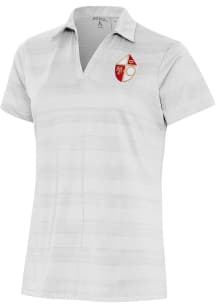 Antigua San Francisco 49ers Womens White Vintage Logo Compass Short Sleeve Polo Shirt
