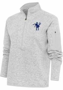 Antigua Indianapolis Colts Womens Grey Classic Logo Fortune 1/4 Zip Pullover