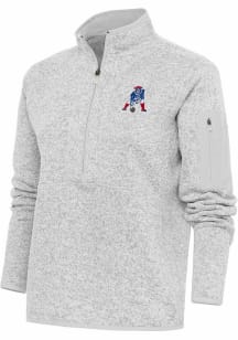 Antigua New England Patriots Womens Grey Classic Logo Fortune 1/4 Zip Pullover