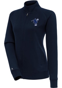 Antigua Indianapolis Colts Womens Navy Blue Classic Logo Victory Long Sleeve Full Zip Jacket