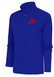 Antigua Buffalo Womens Blue Classic Logo Tribute 1/4 Zip Pullover