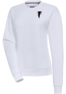 Antigua Atlanta Falcons Womens White Classic Logo Victory Crew Sweatshirt