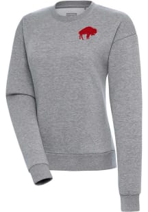 Antigua Buffalo Bills Womens Grey Classic Logo Victory Crew Sweatshirt