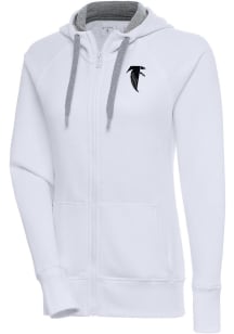 Antigua Atlanta Falcons Womens White Classic Logo Victory Long Sleeve Full Zip Jacket