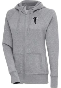 Antigua Atlanta Falcons Womens Grey Classic Logo Victory Long Sleeve Full Zip Jacket
