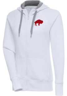 Antigua Buffalo Bills Womens White Classic Logo Victory Long Sleeve Full Zip Jacket