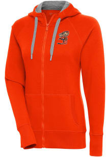 Antigua Cleveland Browns Womens Orange Classic Logo Victory Long Sleeve Full Zip Jacket