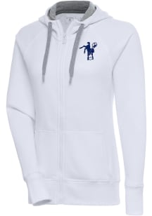Antigua Indianapolis Colts Womens White Classic Logo Victory Long Sleeve Full Zip Jacket