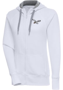 Antigua Philadelphia Eagles Womens White Classic Logo Victory Long Sleeve Full Zip Jacket