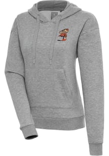 Antigua Cleveland Browns Womens Grey Classic Logo Victory Hooded Sweatshirt