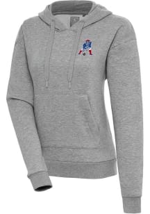 Antigua New England Patriots Womens Grey Classic Logo Victory Hooded Sweatshirt