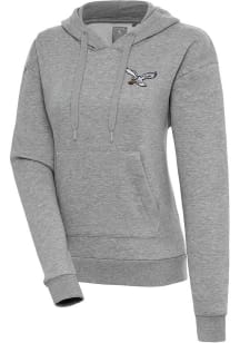 Antigua Philadelphia Eagles Womens Grey Classic Logo Victory Hooded Sweatshirt