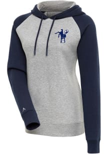 Antigua Indianapolis Colts Womens Grey Classic Logo Victory Hooded Sweatshirt