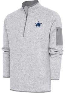 Antigua Seattle Mariners Mens Grey Cooperstown Fortune Long Sleeve 1/4 Zip Fashion Pullover