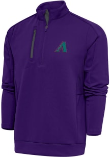 Antigua Arizona Diamondbacks Mens Purple Cooperstown Generation Long Sleeve 1/4 Zip Pullover