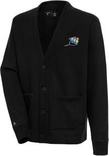 Antigua Tampa Bay Rays Mens Black Cooperstown Victory Cardigan Long Sleeve Sweater