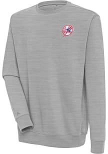 Antigua New York Yankees Mens Grey Cooperstown Victory Long Sleeve Crew Sweatshirt