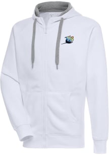 Antigua Tampa Bay Rays Mens White Cooperstown Victory Long Sleeve Full Zip Jacket