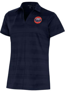 Antigua Houston Astros Womens Navy Blue Cooperstown Compass Short Sleeve Polo Shirt
