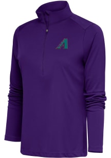 Antigua Arizona Womens Purple Cooperstown Tribute 1/4 Zip Pullover