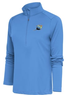 Antigua Tampa Bay Rays Womens Light Blue Cooperstown Tribute 1/4 Zip Pullover