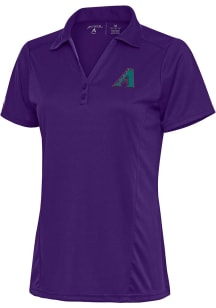 Antigua Arizona Diamondbacks Womens Purple Cooperstown Tribute Short Sleeve Polo Shirt