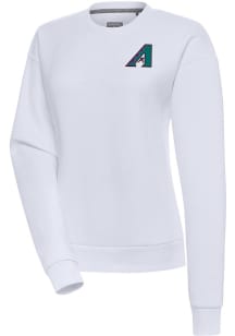 Antigua Arizona Diamondbacks Womens White Cooperstown Victory Crew Sweatshirt