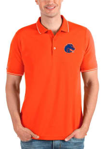 Antigua Boise State Broncos Mens Orange Affluent Short Sleeve Polo