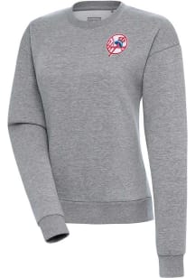 Antigua New York Yankees Womens Grey Cooperstown Victory Crew Sweatshirt