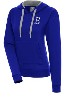 Antigua Brooklyn Dodgers Womens Blue Cooperstown Victory Hooded Sweatshirt