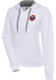 Antigua Houston Astros Womens White Cooperstown Victory Hooded Sweatshirt